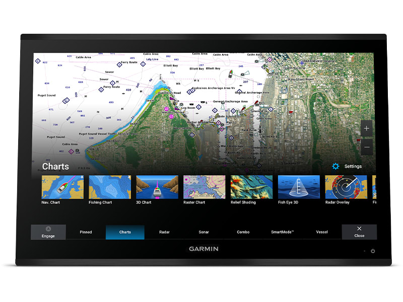 Friluft GARMIN GPSMAP 9022 Premium kartplotter 22 4K IPS Berøringsskjerm BlueNet 194