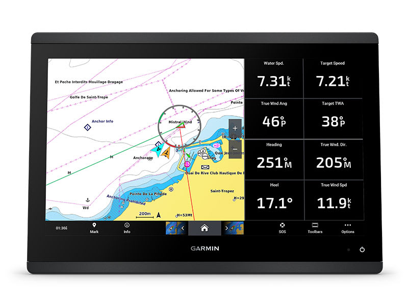 Kartplotter GARMIN GPSMAP 1623 16 Multitouch uekkolodd 0100291900