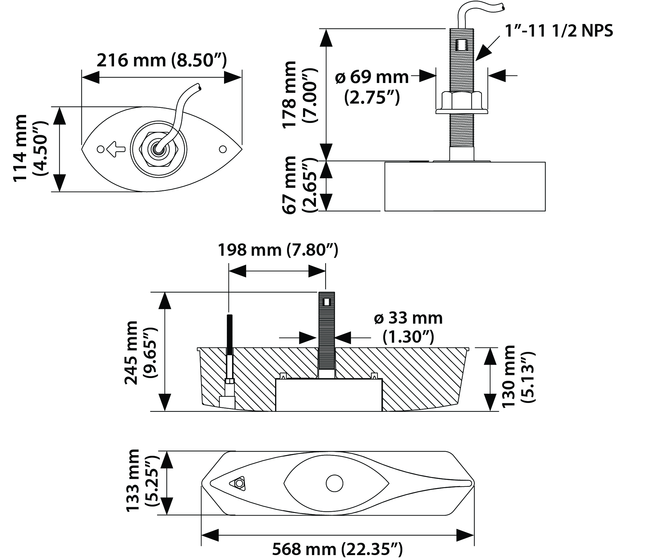 Ukategorisert GARMIN Gjgående CHIRP bronsesvinger 1kW 8pin LowMid Airmar B265LM 194