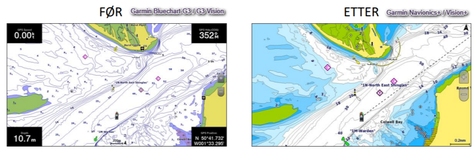 Garmin Bluechart g3 vision Navionics Sjøkart L NSEU645L Skagerak Nordsjøen Syd mm 010C127420