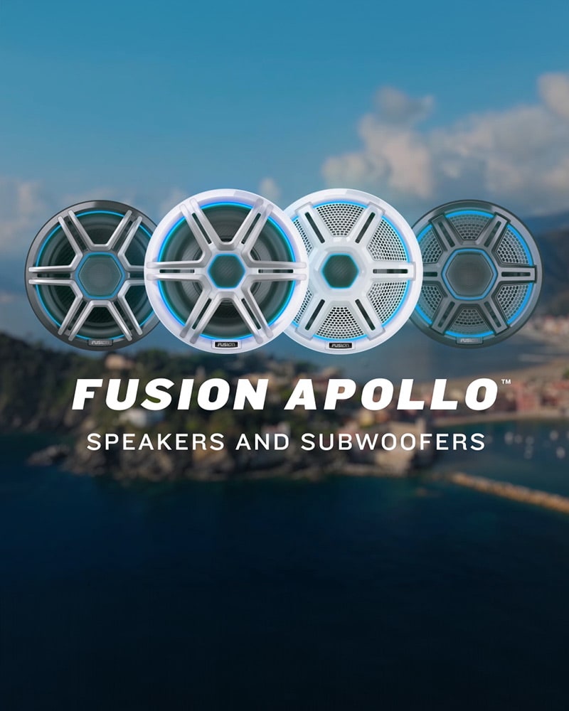 Båthøyttaler FUSION Apollo Høyttalere 88 LEDHøyttalere Sportsgrått gitter 0100291823