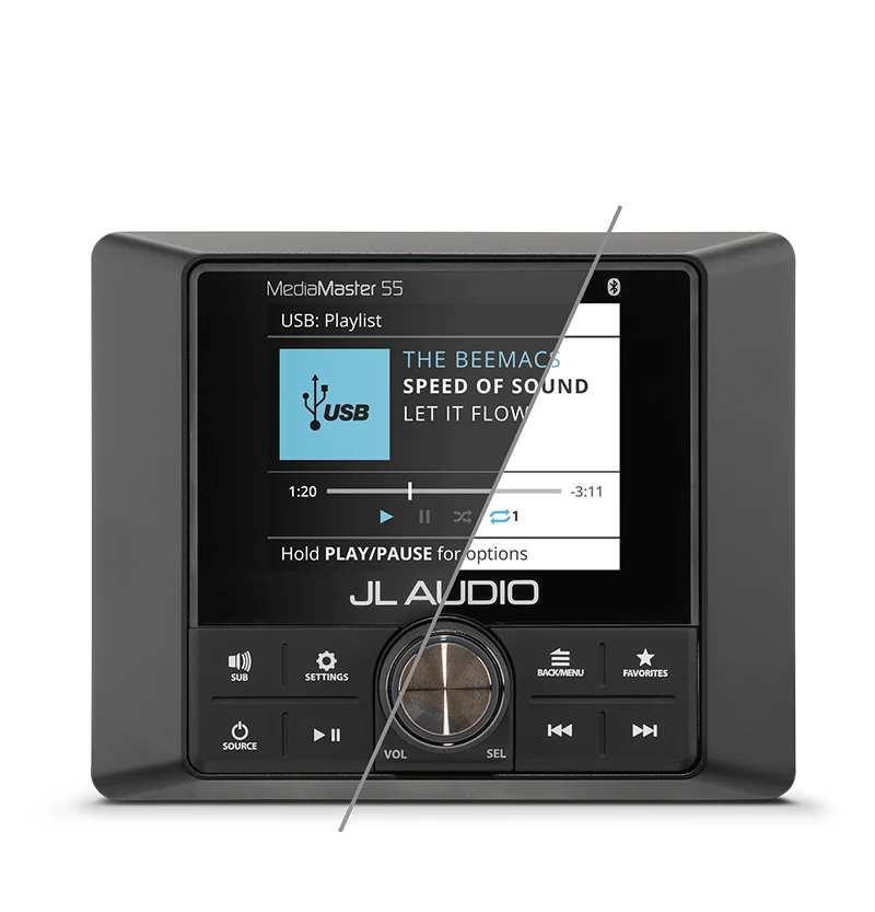 Device JL AUDIO Media Master MM55 Marine Maritimt stereoanlegg m LCD fargeskjerm 0100336500