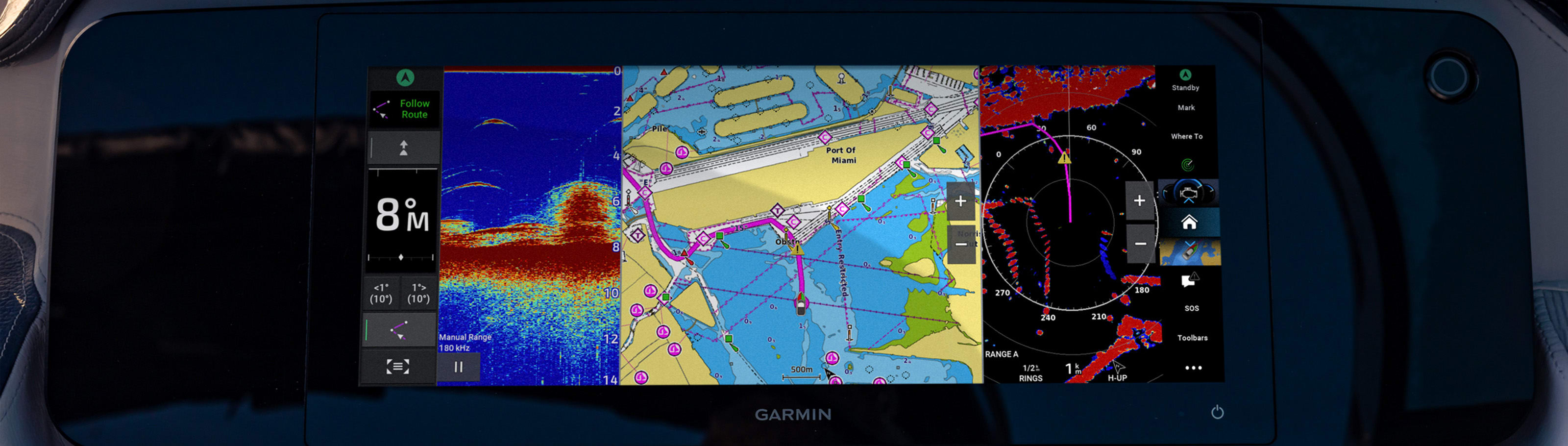 Kartplotter GARMIN GPSMAP 1523xsv 15 Ultrawide IPS touchskjerm ekkolodd 0100385500