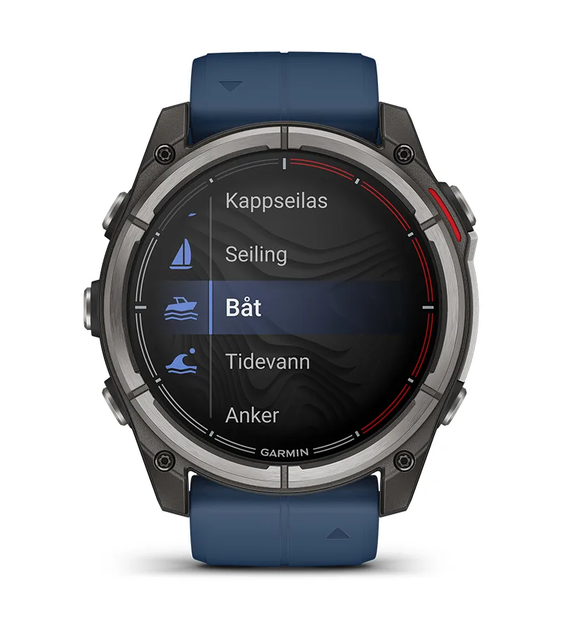 Seilklokke GARMIN Quatix 8 Maritim Sportsklokke 51mm urskive AmoLED skjerm 0100290591