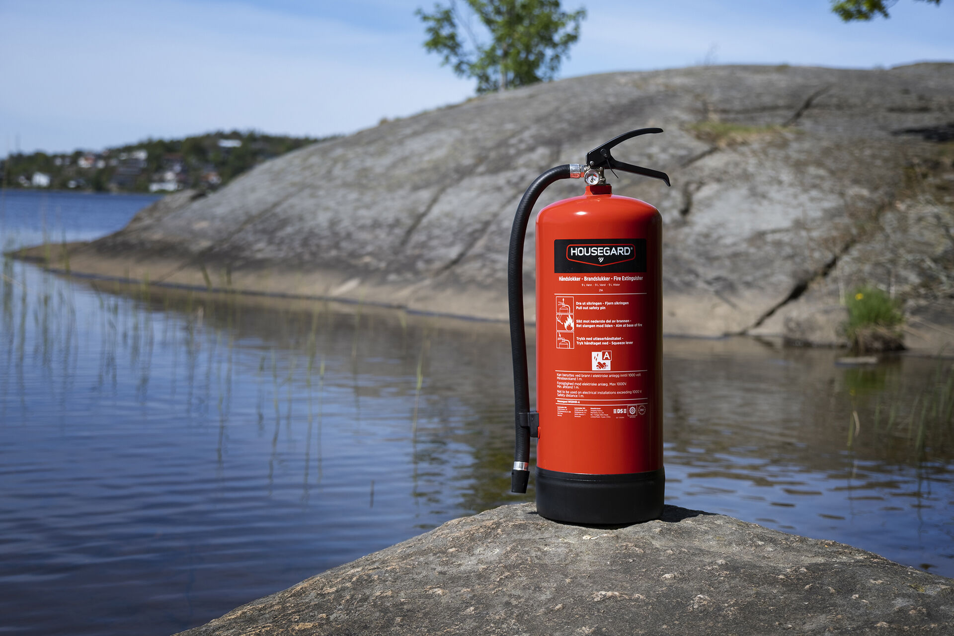 Brannslukker HOUSEGARD Pulverslukker 4 kg rød Rattmerket Brannklasse ABC 600159