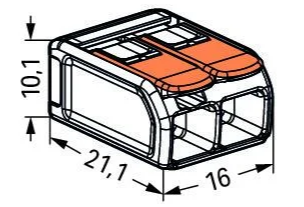 Koblingsskinne WAGO Koblingsklemme 2 inng maks 6mm² 41A 221612 1441085