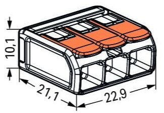 Koblingsskinne WAGO Koblingsklemme 3 inng maks 6mm² 41A 221613 1441087
