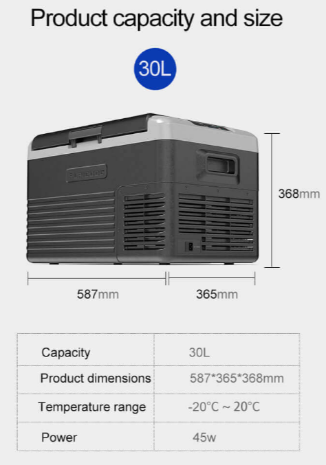 Kjøleboks mkompressor SEATHON CL30 sortgrå 30L 1224220V Appstyring 20 20°C
