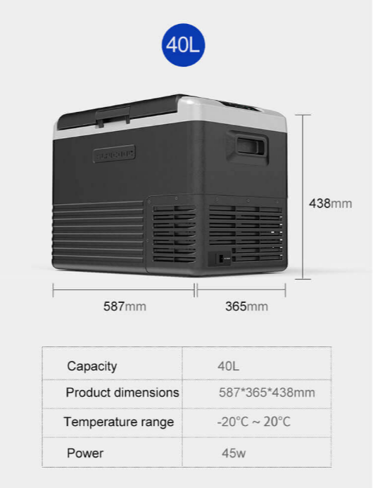 Kjøleboks mkompressor ALPICOOL CL40 sortgrå 40L 1224220V Appstyring 20 20°C