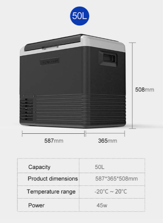 Kjøleboks mkompressor SEATHON CL50 sortgrå 50L 1224220V Appstyring 20 20°C