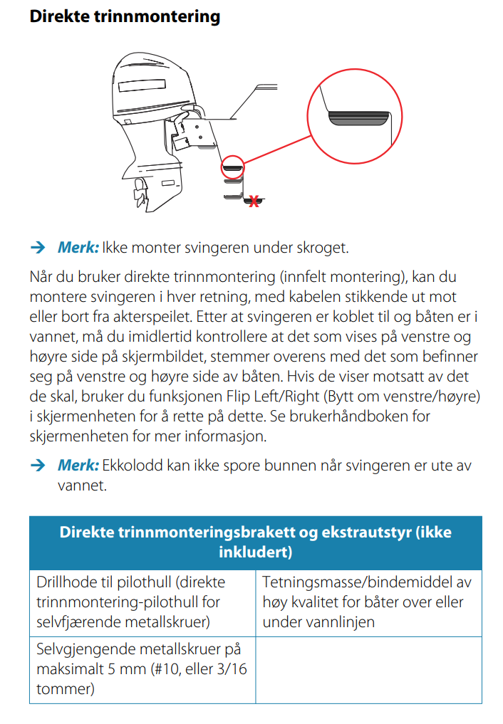 UkjentNivå3 NAVICO Flush brakett for hekksvinger 3 i 1 givere 425