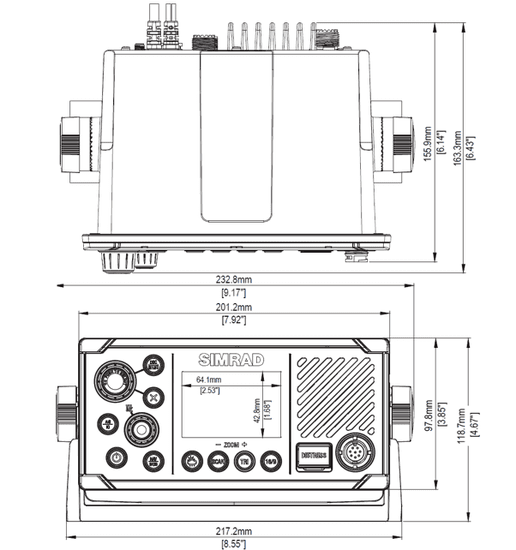 VHF og AIS SIMRAD RS40B VHFradio mintegrert Sender Mottaker H00014473001