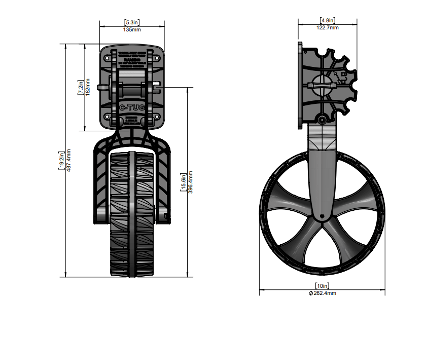 GummibåtRIB RAILBLAZA Transporthjul for joller båter opptil 12 fot 913