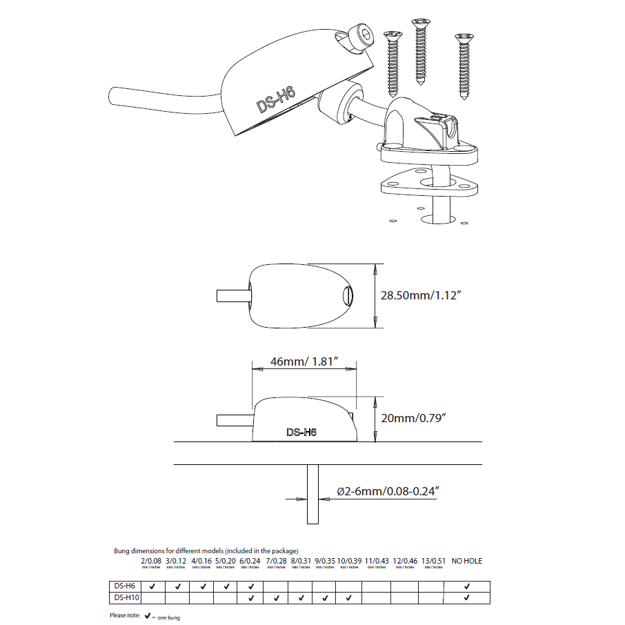 Diverse elektrisk SCANSTRUT Kabelgjennomføring vinklet DSH6 Sort kabel 26mm 1054