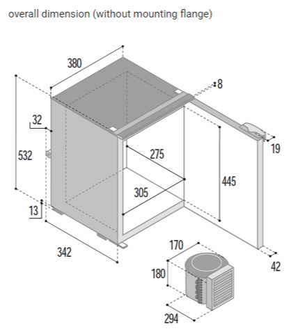 Kjøleskap VITRIFRIGO C42L Airlock sort 42L Front 363