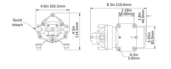 Trykkvannspumpe SEAFLO 12V 35 Serien 80PSI 7LMin 540745