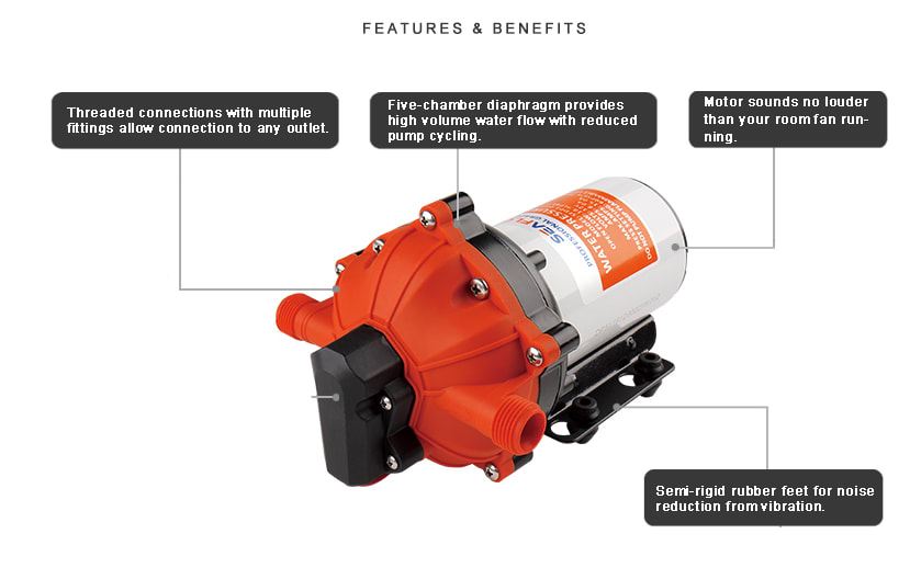 Trykkvannspumpe SEAFLO 51 serien 12V 60PSI  15 lmin 540772