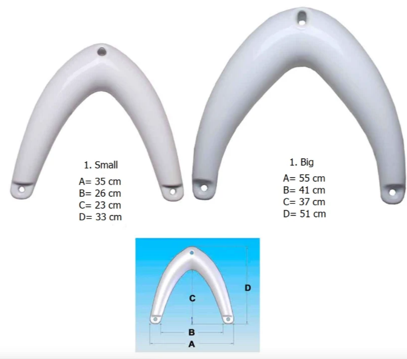 Stigefender MAJONI Baugfender liten Hvit Ø9 x 70cm 220001