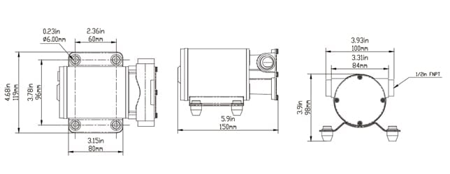 Selvsugende pumpe SEAFLO impellerpumpe 12V 30 lm 12 FNPT 032101505