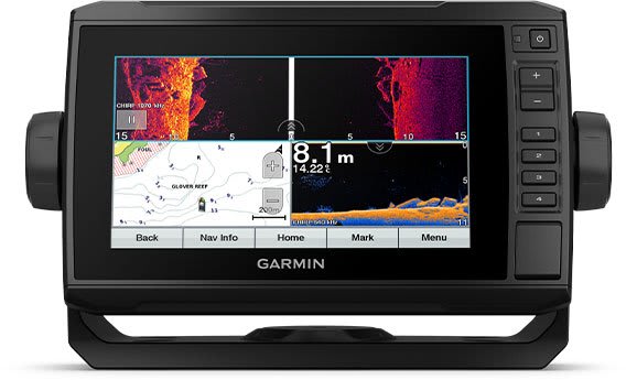 Kartplotter GARMIN ECHOMAP UHD 72cv 7 ClearVü usvinger 856877