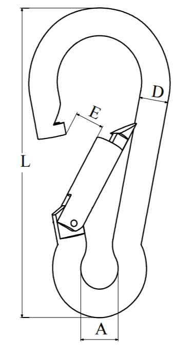 Karabinkrok syrefast 40 mm 55 åpning S0311A000461