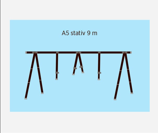 Presenningstativ Bakke NORENA Bakkestativ A5 9m Passer alle båttyper 2428ft STAA5