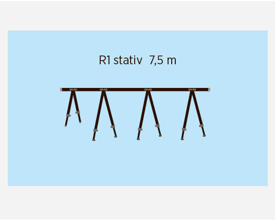 Presenningstativ Dekk NORENA Dekkstativ R1 75m passer til alle båttyper 1923ft STAR1