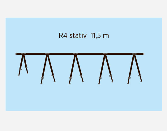 Presenningstativ Dekk NORENA Dekkstativ R4 115m passer til alle båttyper 3235ft STAR4