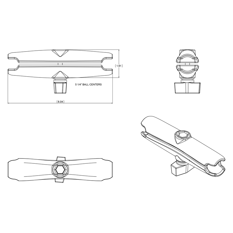 RAM brakett Brakettdel Arm lang 1524 mm for Bsokkel RAMB201C