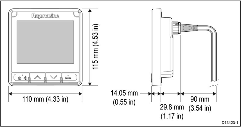 Seilbåtinstrumenter RAYMARINE i70s Farge multidisplay E70327