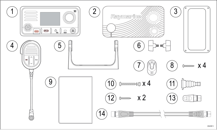 VHFAIS Kombienheter RAYMARINE Ray73 VHF med AIS Rx Integrert GPS mottaker og E70517