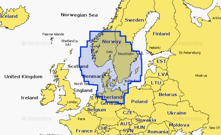 Navionics Sjøkart SDBrikke Valgfrie områder lastes ned R70269