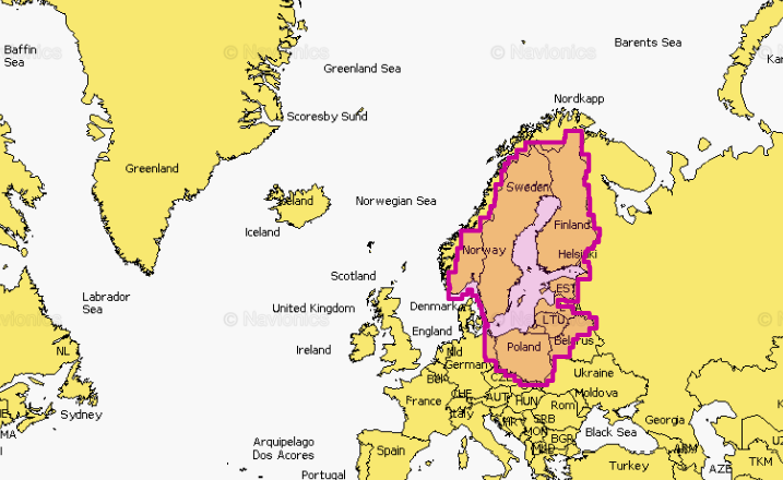 Navionics Sjøkart SDBrikke Valgfrie områder lastes ned R70269