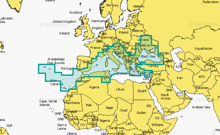 Navionics Sjøkart SDBrikke Valgfrie områder lastes ned R70269