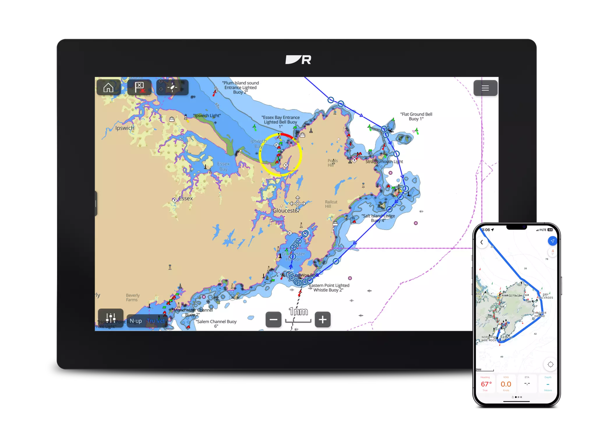 Kartplotter RAYMARINE Axiom2 9 MFD Med Lighthous kart nordeuropa 268