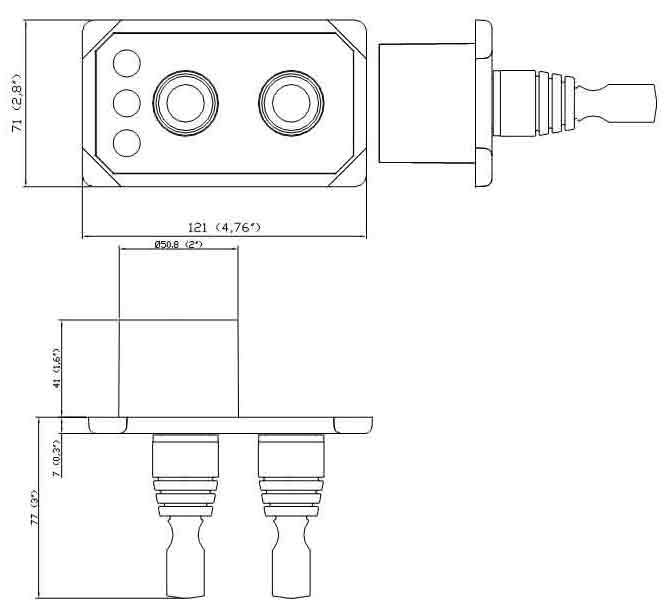 Kontrollpanel SLEIPNER dobbel Joystick 1224V Firkantet Sprutsikker 8940 G