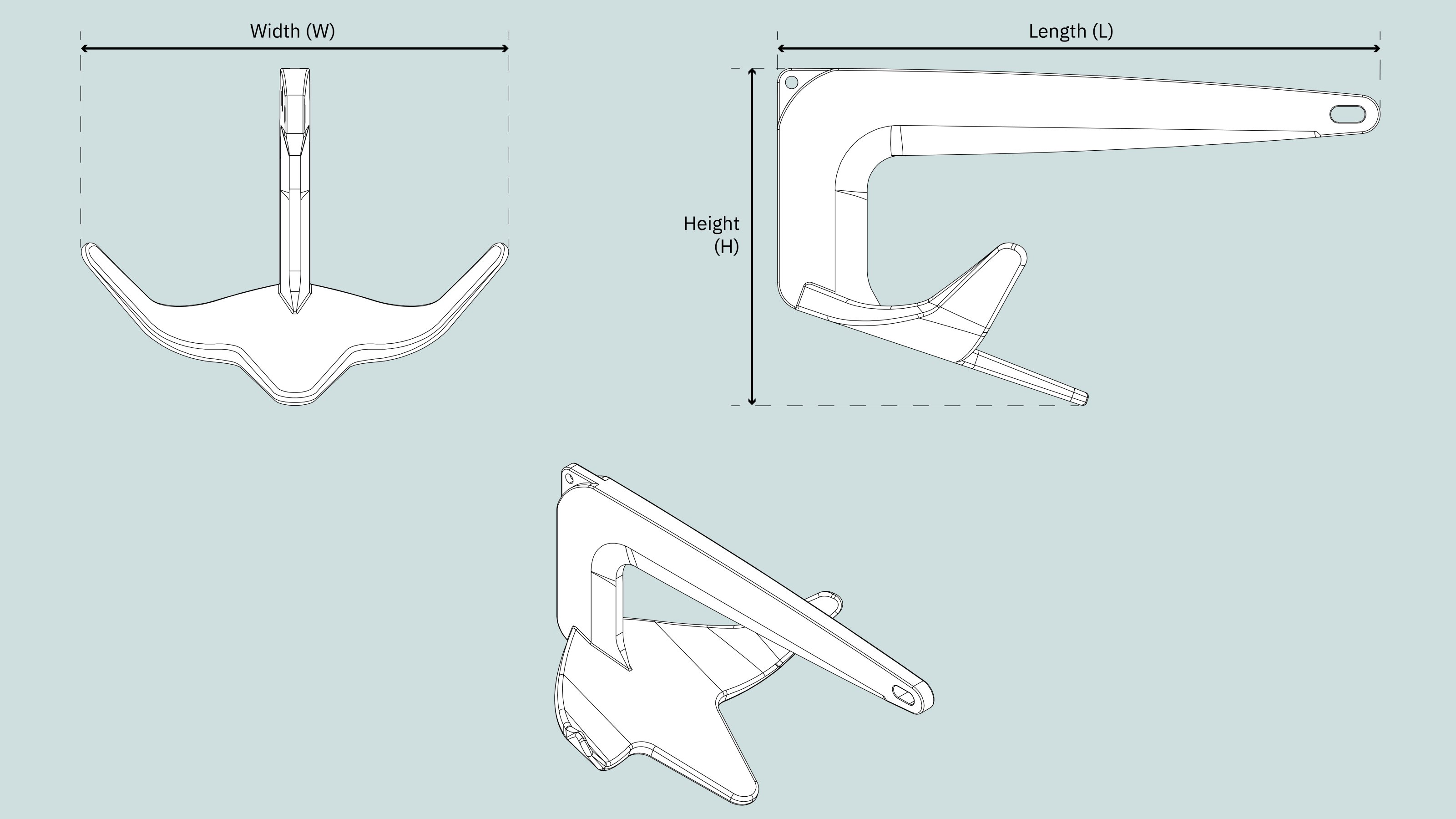 anker SLEIPNER B 20kg 316 syrefast polert 421