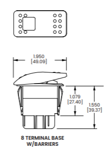 Brytere Superswitch CARLING Modulbryter Vanntett 12V OnHold Off 204502