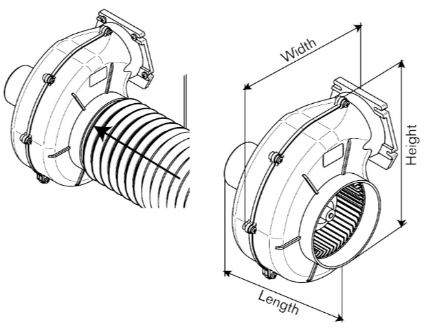 Vifter JOHNSON PUMP Ventilasjonsvifte AirV 4 24V 550m3 time Flensmontert J804741702