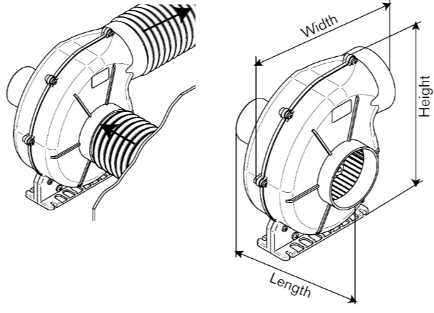 Vifter JOHNSON PUMP Ventilasjonsvifte AirV 4 24V 550m3 time Brakettmontert J804742002