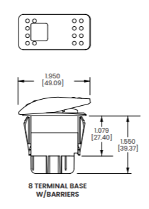 Brytere Superswitch CARLING Modulbryter Vanntett 12V OnHold Off 204501