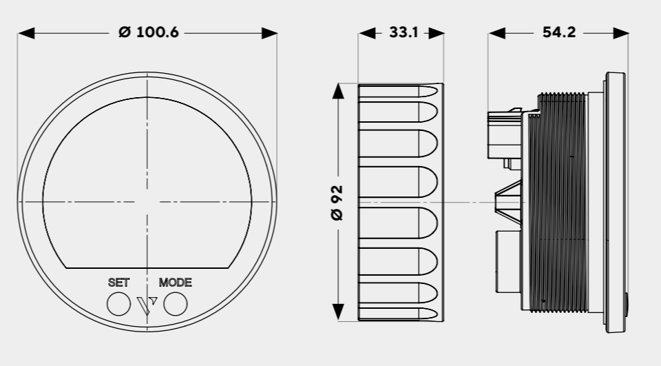 Digital multiinstrumenter VDO Multidata VMH 35 Instrument display NMEA 2000 Ø85 hull VB00085501