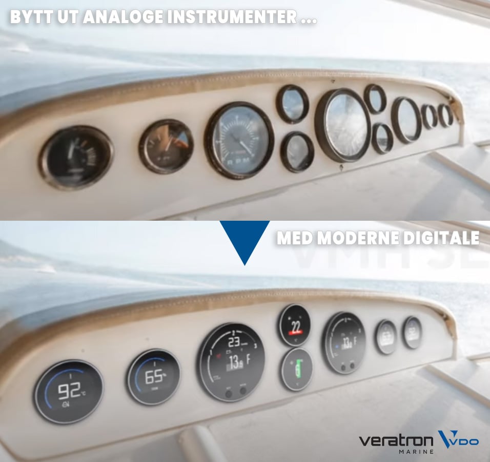 Digital multiinstrumenter VDO Multidata VMH 35 Instrument display NMEA 2000 Ø85 hull VB00085501