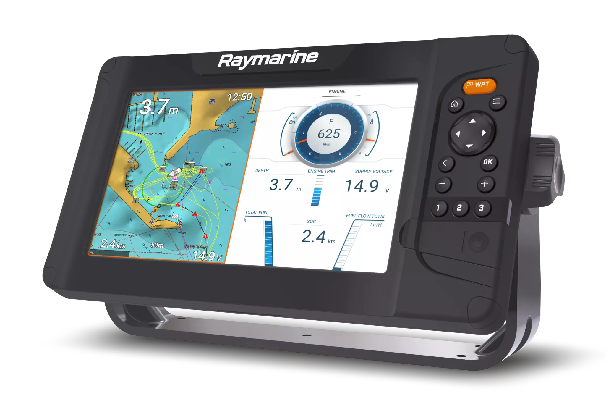 Kartplotter RAYMARINE Element 12S KartplotterEkko 12 CHIRP WiFi usvinger ukart E70535
