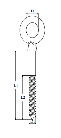 Bolter ringer Øyebolt syrefast mflens og tregjenger Ø 6mm 40mm lang 14mm øye S0819A0604060