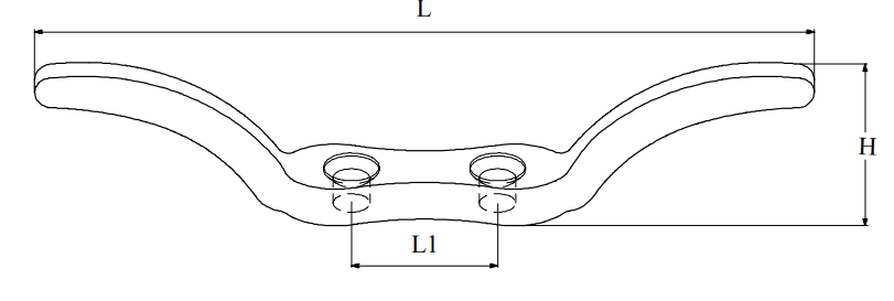 Flaggstang cleat i syrefast stål Line holder 66mm lang S0904A006660