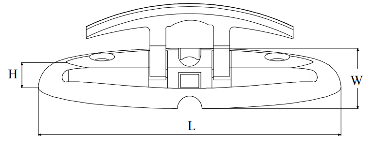 Halegatt bryggepuller Puller nedfellbar 155mm Polert syrefast stål S5665A000160