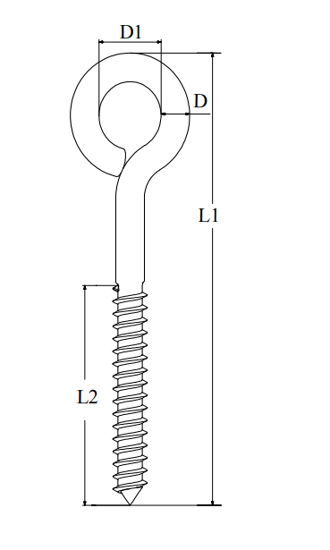 Bolter ringer Øyebolt med tregjenger Syrefast stål 316 6x100mm S5827A0610060