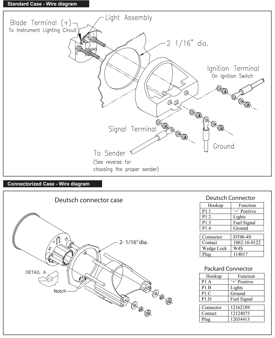 Instrumentklokker FARIA Tankmåler Drivstoff EU std Ø2 Hvit 10180 OhmEU 025113117