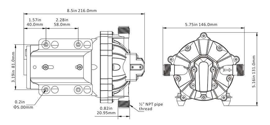 Spylepumpe SEAFLO Komplett spylesystem 12V 70PSI 540749